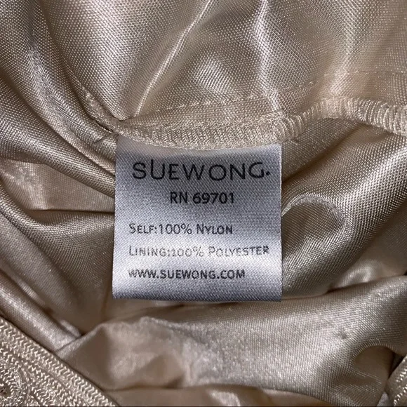 🆕 Vintage Sue Wong Nocturne Appliqué Ivory White Lace Formal Wedding Prom Dress - Picture 10 of 14